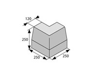 BEST MONO II Rohový 90 vnější Přírodní výška 250mm